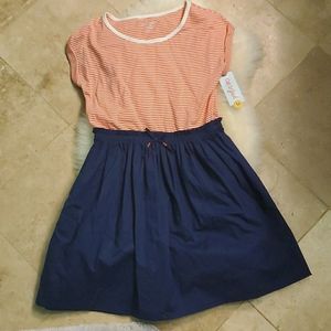 🛒 Cat & Jack Orange and Navy Dress 👗 NWT